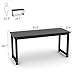 Tribesigns Modern Computer Desk, 63 inch Large Office Desk Computer Table Study Writing Desk for Home Office, Black Metal Frame