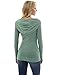 PattyBoutik Women Hooded Crossover V Neck Trim Tunic (Heather Light Green Medium)