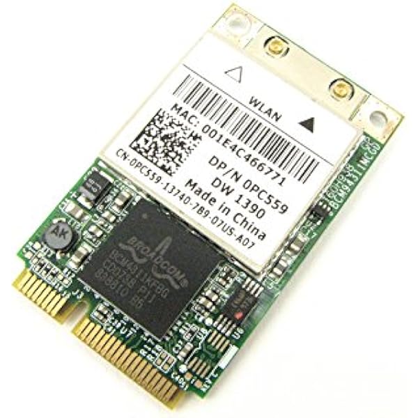 Amazon Com Dw1390 Broadcom mmcg Mini Pci E m Dell Wireless G Card Computers Accessories