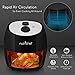 NutriChef Air Fryer Large Convection Oven Qt Capacity Stainless Steel Basket Electric Multi Cooker-1300 Watt High Power Oilless Kitchen Hot Toaster Cooker-3L Non Stick Teflon Fry, 3.7 quart, Black