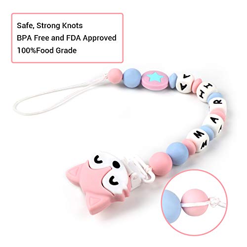 Pacifier Clip Personalized Name, MCGMITT Customized Binky Holder