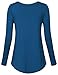 Vinmatto Women's Long Sleeve Henley V Neck Pleated Button Details Tunic Shirt Top(XXL,Dark Blue)