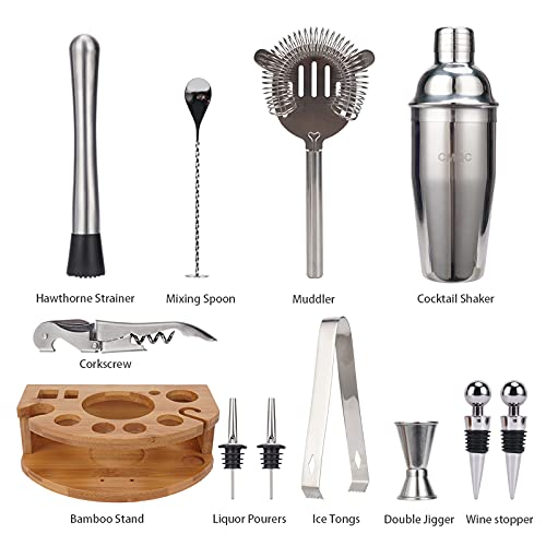 Cocktail Shaker Bar Tool Set,Stainless Steel Bartender Kit, Cocktail