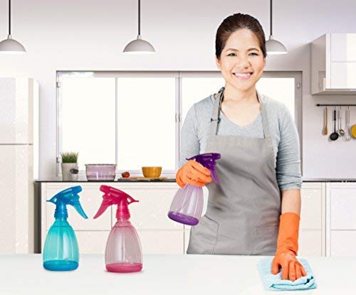 Empty Spray Bottles - 12 Oz Refillable Sprayer - pack of 3 - for Essential Oil, Water, Kitchen, Bath, Beauty, Hair, and Cleaning - Durable Trigger Sprayer with Mist & Stream Modes - Thumbnail 5