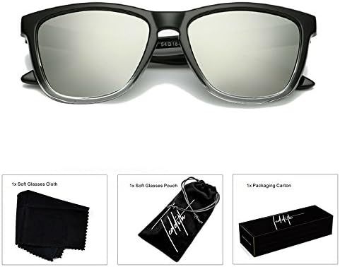 Teddith Polarized Sunglasses Gradient Plastic Frame (Silver)