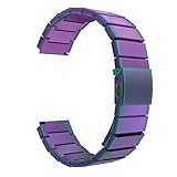MoKo Fitbit Blaze Band , Stainless Steel Metal Replacement Link Bracelet with Double Button Folding Clasp for Fitbit Blaze Smart Fitness Watch, Frame NOT Included - Colorful