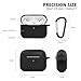 Protective Cover for AirPods Pro Case, Bounce Carrying Case with Keychain for AirPods Pro Charging Case [2019 Release] [Visible Front LED] Shock-Absorbing Soft Slim Silicone Case Skin (Black)