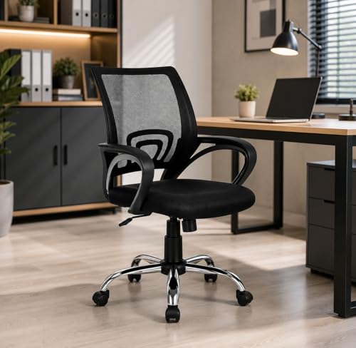 Cadeira de Escritório Ergonômica Begônia Mesh Giratória Regulável com Rodinhas Encosto Respirável para Home Office e Escritório e Estudos