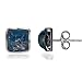 Ian and Valeri Co. Blue Green Amber Sterling Silver Square Contemporary Stud Earrings