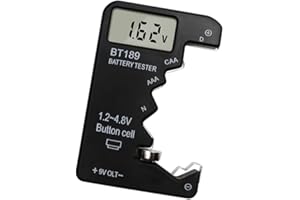 BT189 Battery Tester with LCD Digital Display for 1.5V AA AAA Button Cells and 9V Household Batteries, for Accurate Capacity 