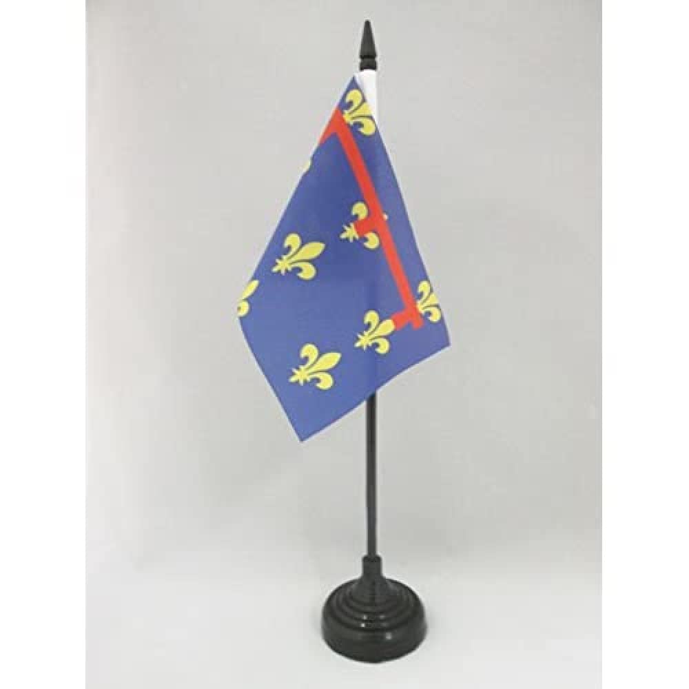 AZ FLAG - Kingdom of Naples 1282-1816 Table Flag 4'' x 6'' - Regno di Napoli Office Mini Banner 100% Polyester 15 x 10 cm - Mini Desk Flag with 10'' Pole and Black Plastic Base