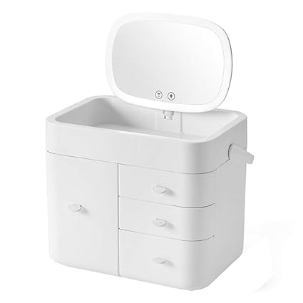 Amazon Com Liyansnh Makeup Train Case Plastic Cosmetic Organizer