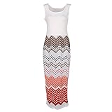 EFINNY Women Bohemia Ethnic Printed Sleeveless Beach Evening Dress