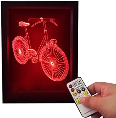 3D Illusion Optic Lamps LED Night Light Bicycle Photo Frame Creative Gift Visual Lighting With 7 Colors Change with Smart Touch Smart USB Cable For Festivals,Birthday Outdoor Celebration