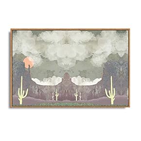 Framed Canvas Home Artwork Decoration Abstract Mountain Nature Scenery Canvas Wall Art for Living Room, Bedroom - 16x24 inches