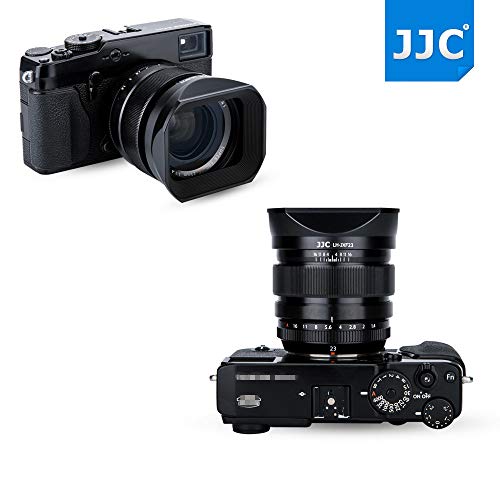 Square Metal Lens Hood w/Hood Cap Replace Fuji LHXF23 for Fujifilm