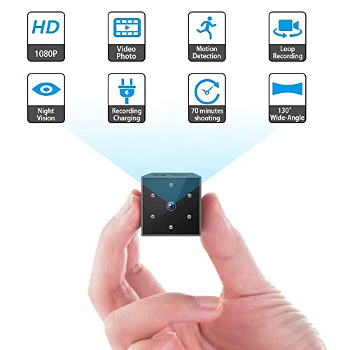 Mini Spy Hidden Camera-1080P HD Small Wireless Home Security Surveillance Camera,Mini Nanny Camera with Night Vision and Motion Detection for Home/Car/Office/Pet and Outdoor Sports