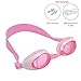 Bezzee-Pro Kids Swimming Goggles, Swimming Glasses for Children and Teenagers, Leak Proof, Anti-Fog UV Protected, with Earplugs and Storage Case, Pink Clear Lens