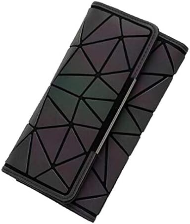 Women's Geometric Handbag Diamond Folding Quilted Shoulder Bag Plain Folding Handbag luminous wallet