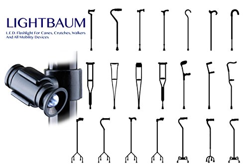 LightBaum- Adjustable LED Flashlight for Crutches, Canes, Walkers (Universal tube mount) - Thumbnail 5