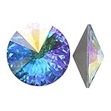 Swarovski Crystal, #1122 Rivoli Fancy Stones 18mm, 2 Pieces, Crystal AB Sf