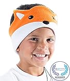 CozyPhones Kids Headphones Volume Limited with Ultra-Thin Speakers & Super Soft Fleece Headband - Perfect Toddlers & Children's Earphones for Home, School & Travel - Fox