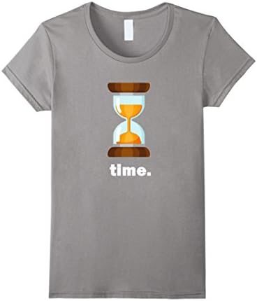 Womens Hourglass Time Turner T-Shirt - Clock Funny Hipster Watch Large Slate