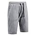 Mrignt Men's Casual Cotton Elastic Gym Shorts(Gray,L)