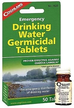 Coghlans 50ct Emergency Drinking Water Germicidal Tablets Purification Treatment