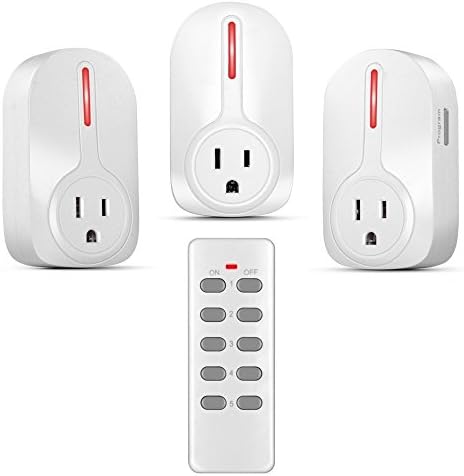 Wireless Remote Control Socket Outlet Switch Set, 3 Electrical Outlets, 1 Remote, 110 Foot Range, Electrical Outlet Plug for Home Appliances, ETL Certified MICMI (Remote control outlet 3pack)