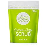 Simply Coco Coconut Coffee Scrub - Full Body Exfoliator - Vegan Organic Non Toxic - 12 Oz