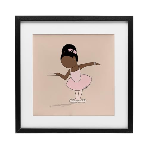 Stupell Industries Graceful Ballerina Portrait Black Framed Print Under Glass d…