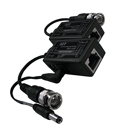 VIMVIP RJ-45 to BNC Converter Video Baluns with Power Connectors for Security CCTV Surveillance Camera