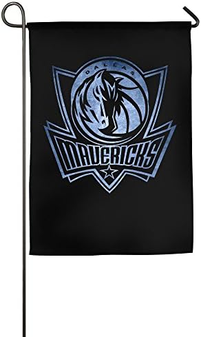 MTSHIQD Dallas Mavericks Black Pond Logo Garden Flag
