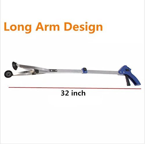 [New Version]2 Pack Foldable Reacher Grabber Tool, Long 32" Foldable Extender Gripper Tool, Suction Cups for Precise Work, Claw Trash Garbage Picker,Garden Nabber, Mobility Aid Pick Up Tool - Thumbnail 5