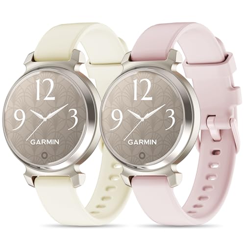 Wizvv Compatible with Garmin Lily 2 Silicone Band, 2 Pack Quick Release Soft Rubber Replacement Adjustable Sport Straps Compatible for Garmin Lily 2 Active/Classic Smart Watch Accessory for Women