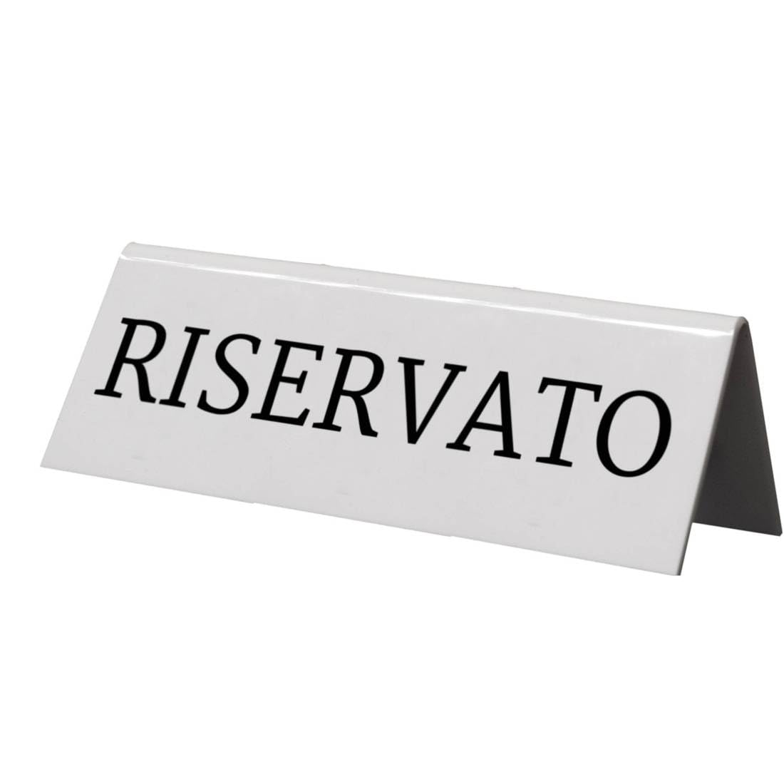 Securit Reservation Table Stands, Riservato-Italian (Set of 5), acrylic, White, 5x10x4, 5cm