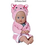 Adora BathTime Baby Tot â€œKittyâ€ small 8.5 Inch washable BathTub Water Safe Soft Body Vinyl Fun Play Toy Doll for Boy or Girl Children and Toddlers 1 Year Old and up