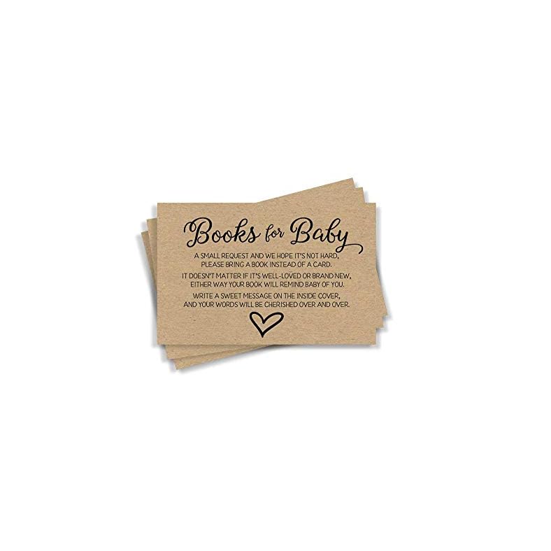 All Ewired Up 50 Gender Neutral Kraft Baby Shower Book Insert Request Cards (50-Cards)