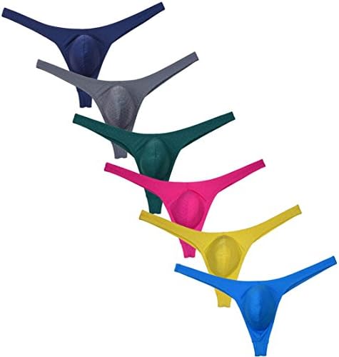 Men's Low-Rise Spandex Thong Underwear Minimal Coverage Dots Bikini G-String