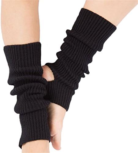 HLFaith Women Professional Yoga Socks - Calf Knitted Leg Warmers Yoga Socks Boot Cover,Black