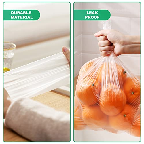 PAPRMA 12" X 20" Plastic Produce Bags, Food Storage Clear Bags for