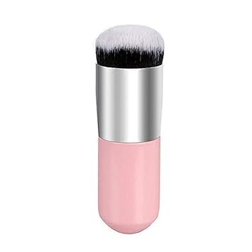 Brain Freezer Face Powder Makeup Brush, Single Large Blush Brush for Blending Makeup Pink Silver