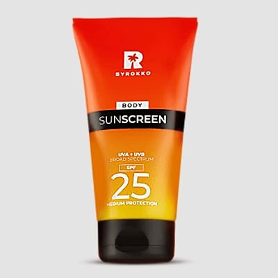 BYROKKO Body Sunscreen SPF 25 UVA UVB Protection Cream 150ml Fair Sensitive Skin