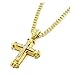 Usstore Women Lady Men Cross Pendant Sharp Sides Rhinestone Hip-hop Cuban Necklace Chain