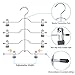 IEOKE Pants Hangers, 4 Tier Metal Hangers with Clips, Space Saving, Black