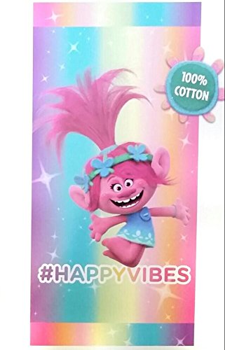 Dreamworks Trolls Poppy Happy Vibes Beach Towel 28 x 58