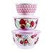 Pioneer Woman Melamine Serving Bowl Set with Lids (Set of 3 Bowls with 3 Lids) (Vintage Floral)