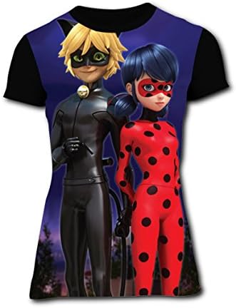 HELLOSHAO123 Miraculous Cute Ladybug Woman Loose T-Shirt 3D Printed Tees Tops Gift L