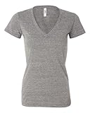 Bella 8435 Womens Triblend Short Sleeve Deep V-Neck Tee - Grey Triblend, Extra Large